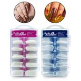 Kit 200 Unhas Postiças Realista Transparente E Branca