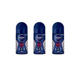 Desodorante Rollon Nivea 50ml Masculino Dry Impact - Kit 3un
