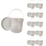 Balde Transparente Com Tampa De 2l - 10 Pçs