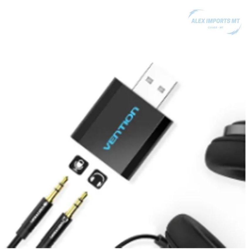 Placa Adaptador De Som Usb X P2 Fone E Microfone Sound Card - imagem 2