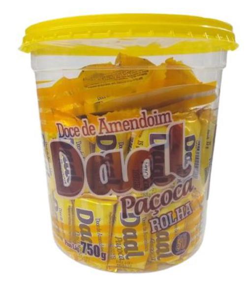 1 Pote Paçoca Rolha Com 50 Unidades 750gr Daal