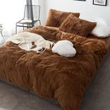 Jogo De Cama Solteiro 6 Peças Com Edredom Pelúcia Caramelo