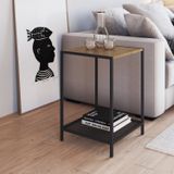 Mesa Lateral Industrial Quadrada York Vermont/preto