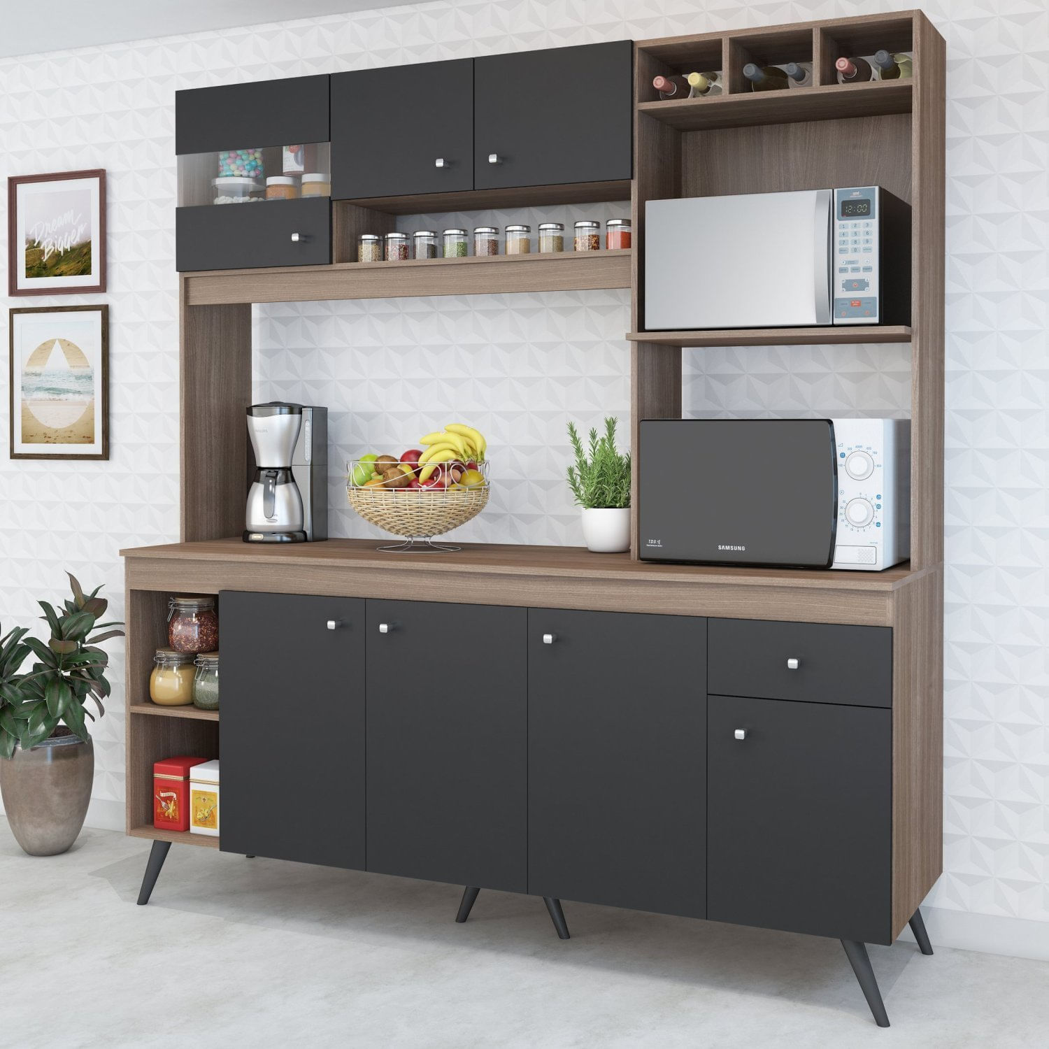 Cozinha Compacta Retro 7 Portas 1 Gaveta Sabrina Fellicci Teka