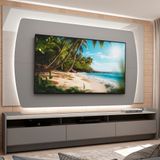 Rack Com Painel Para Tv Até 75 Polegadas Com Led Sublime 220 Gelius Móveis Cinza/off White