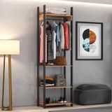 Guarda Roupa Closet Industrial 4 Prateleiras 1 Cabideiro M117 Preto/solanum