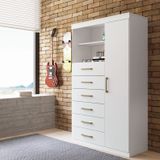 Multi-cômoda 1 Porta 6 Gavetas Marabá Branco
