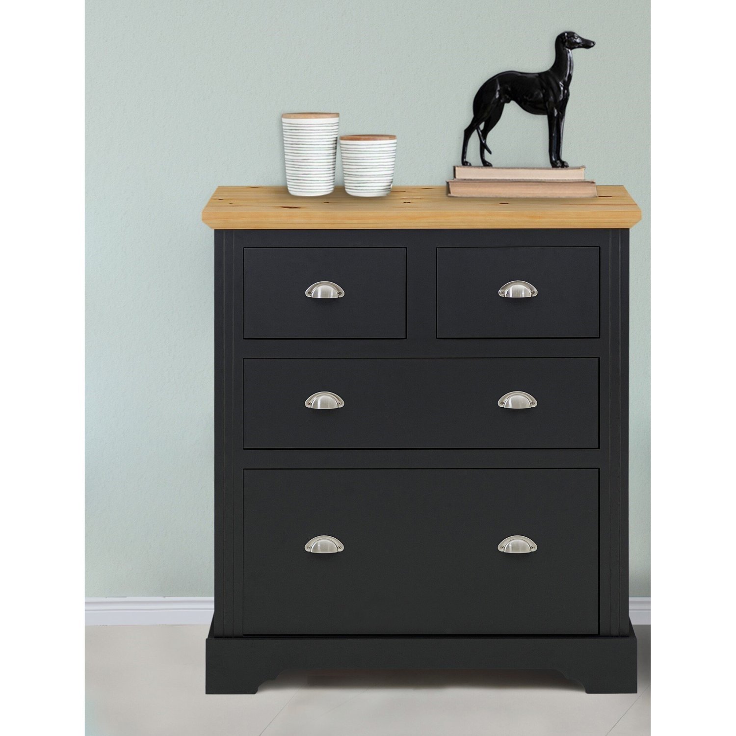 Cômoda Para Quarto Em Mdf Com 4 Gavetas Nevada Cinza