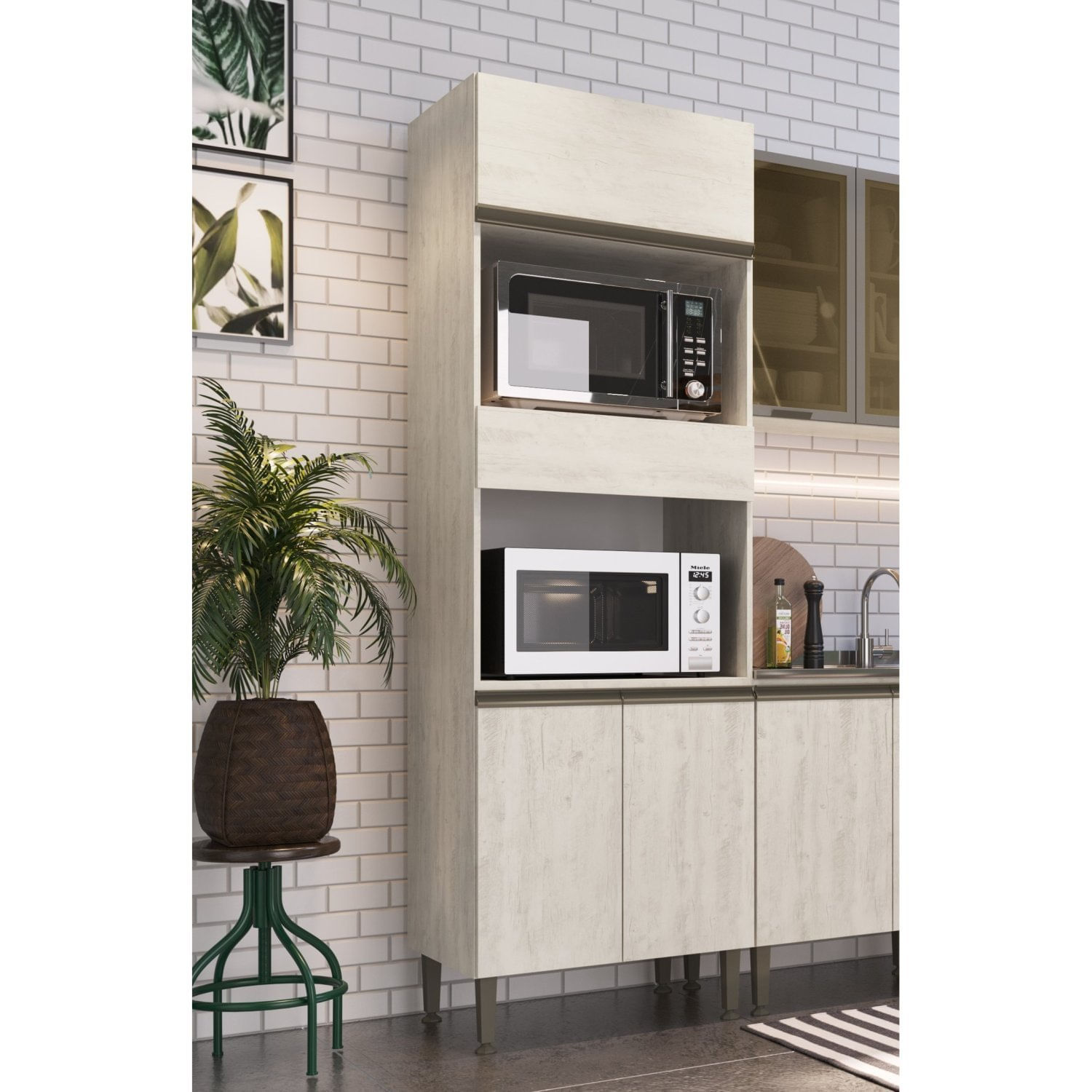 Torre Quente 4 Portas 2 Nichos Para Forno Greta Irm Móveis Crema