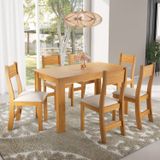 Conjunto Para Sala De Jantar Com 6 Cadeiras Armani Mel/bege