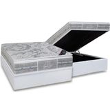 Cama Box Baú Casal: Colchão Molas Pocket Ensacadas Castor Super Luxo Látex Slx + Base Crc Suede Gray (138x188)