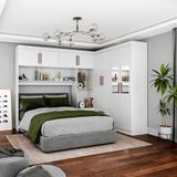 Guarda Roupa Casal Modulado 4 Portas Hercules 4 Portas 4 Gavetas Com Espelho Branco