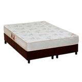 Cama Box Queen: Colchão Espuma Castor D33 Sleep Max Relax + Base Crc Suede Brown(158x198)