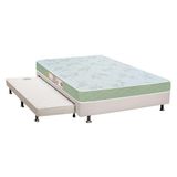 Cama Box Casal Colchão Espuma D33 Castor Sleep Max + Base Crc Courano White(138x188)