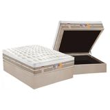 Cama Box Baú Casal: Colchão Molas Pocket Ensacadas Castor Silver Star Air + Base Crc Suede Clean (138x188)
