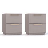 Kit 2 Mesas De Cabeceira Dubai 2 Gavetas Fendi Vr