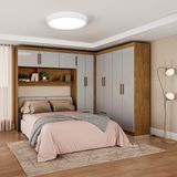 Guarda Roupa Casal Modulado 5 Portas Hercules 4 Portas 4 Gavetas Cinamomo Com Off White