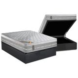 Cama Box Baú Casal: Colchão Molas Pocket Ensacadas Castor Premium Gel + Base Crc Suede Gray (138x188)
