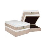 Cama Box Baú Casal Colchão Molas Ensacadas Castor Pocket Silver Star Air Double + Base Crc Suede Clean(138x188)