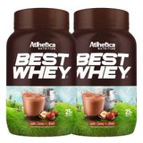 Kit 2x Best Whey Protein Isolado Hidro Cacau 900g Atlhetica