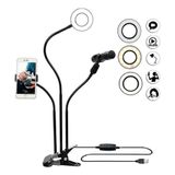 Ring Light Com Suporte Integrado Para Microfone - Iluminação Profissional Para Live Stream