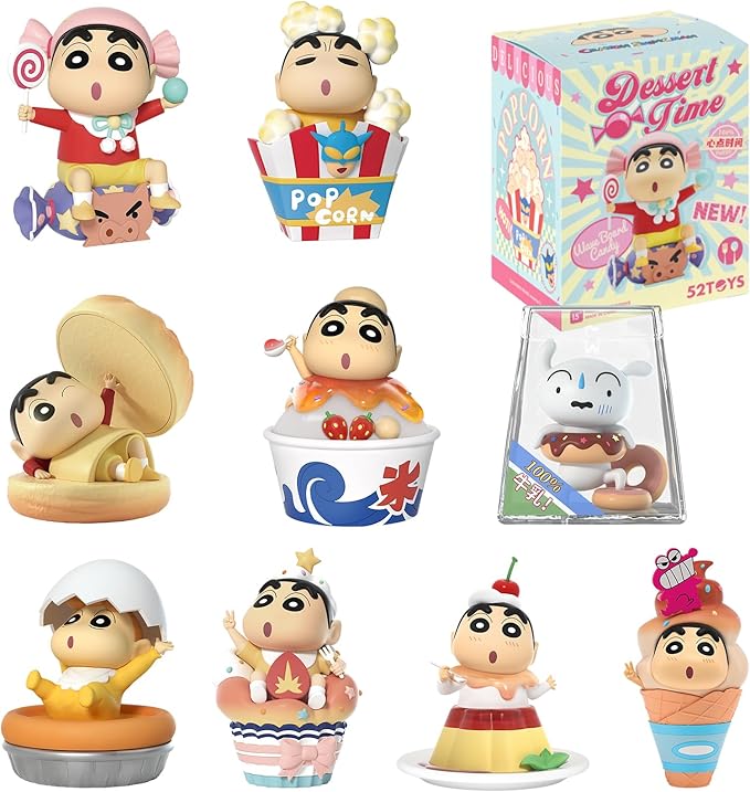 Boneco Blind Box Crayon Shin Chan Dessert Time Series