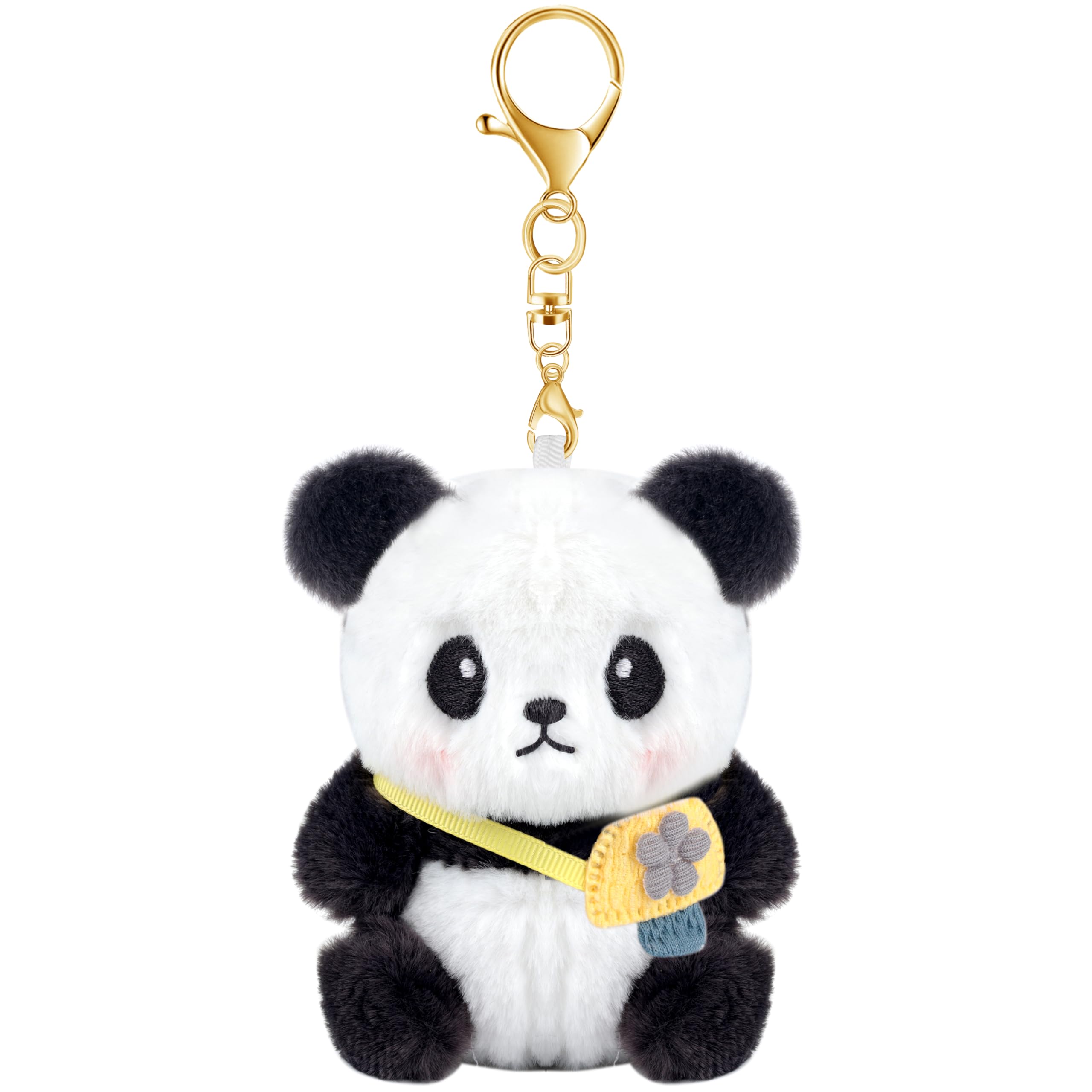 Chaveiro Plwelth Panda Plush Para Mulheres E Meninas Amarelo