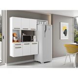 Armário De Cozinha Suspenso Com Balcão Nicho 6 Portas E 1 Gaveta Cosina - Branco