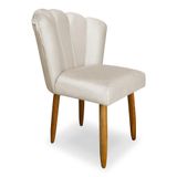 Cadeira Para Mesa De Jantar Flor Moderna Balaqui Decor Bege