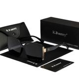 Óculos De Sol Feminino Estilo Quadrados Com Moldura Grande Borboleta De Luxo Polarizado Uv400 Preto