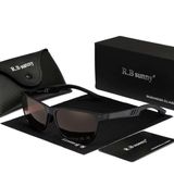 Óculos De Sol Polarizados Para Homens E Mulheres Estilo Retangulares Design Piloto Uv400 Preto Marrom