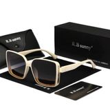 Óculos De Sol Feminino Estilo Quadrados Com Moldura Grande Borboleta De Luxo Polarizado Uv400 Branco