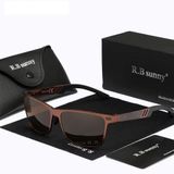 Óculos De Sol Polarizados Para Homens E Mulheres Estilo Retangulares Design Piloto Uv400 Marrom