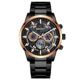Relógio De Pulso Masculino Com Pulseira De Aço Inoxidáve Com Data Automática Impermeavel 3atm Preto