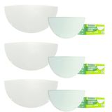 Kit 6 Arandelas Jurerê Vidro Meia Lua E27 Taschibra