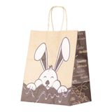 Kit 10 Sacola Kraft Para Ovos De Páscoa Coelho M 20x15x25cm