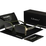 Óculos De Sol Feminino Estilo Quadrados Com Moldura Grande Borboleta De Luxo Polarizado Uv400 Verde