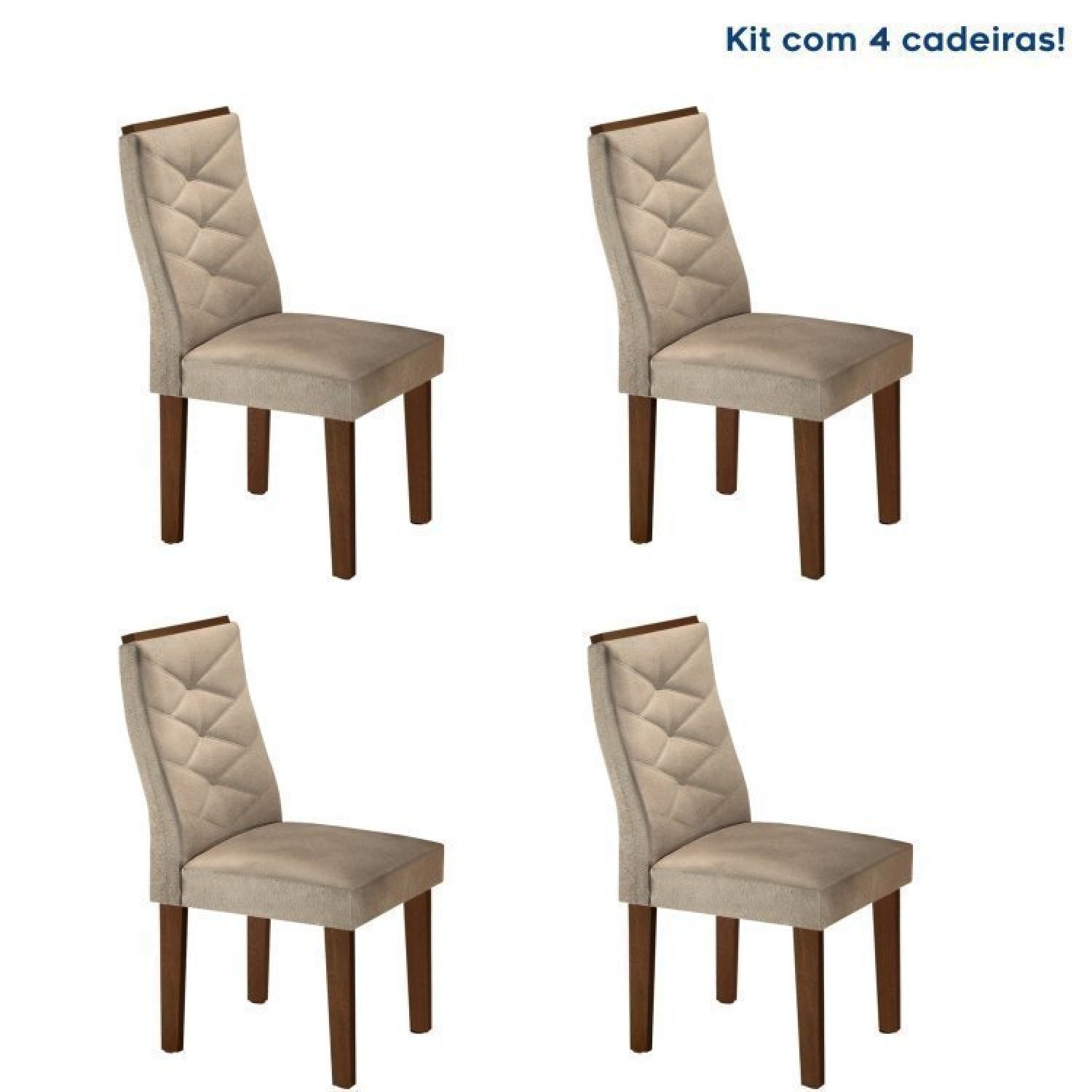 Conjunto 4 Cadeiras Para Sala De Jantar Germany Chocolate