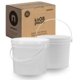 Balde Para Industria Textil 1.8l Branco 8 Pçs