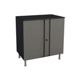Bancada Multiuso P- Área Serviço Balcão Multibox Aço C- 2 Portas C- Chave C- Tampo 80cm Preto-cinza - Telasul