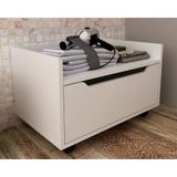 Gabinete De Banheiro Suspenso Bn3647 S- Cuba 1 Gaveta E Rodizio 60cm Branco - Tecno Mobili