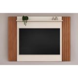 Painel Quarto P- Tv Até 50 Pol Trend Ripado Extensível 108x136cm Freijó-off White - Dj Móveis