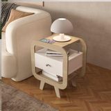 Mesa De Apoio Lateral Com Usb Artely Theo Naturale - Branco