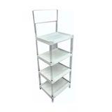 Expositor Rack Injetado 4 Prateleiras / Bandejas Branco