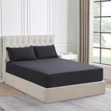 Lençol Com Elástico De Flanela Sweet Home Collection King Size Preto