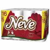 Papel Higiênico Neve Folhas Duplas 30m Neutro 16n Compacto (leve 16 Pague 15) Papel Hig.16 Un L16p15 Neve Compacto Fd Neve
