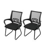 Kit 2 Cadeiras Escritório Interlocutor Fixa Tela Mesh Tok 3310 Preto