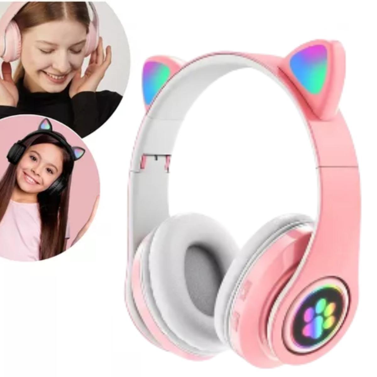 Fone De Ouvido Gamer Over-ear Sem Fio Barato Rosa Led - Carrefour