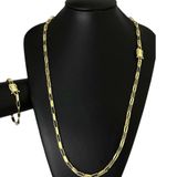 Cordão Tijolinho Alongado 5mm - Banhado A Ouro 18k