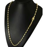 Cordão Tijolinho Curto 5mm - Banhado A Ouro 18k